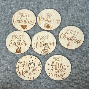 Brown Decorative Holiday Coasters Set